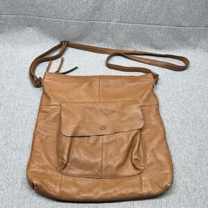 Day & Mood tan leather Bag Purse shoulder cross body Large Pebbled Snap Pocket